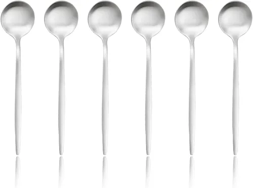 Miniatura 14 de Juego de 6 tenedores de postre de acero inoxidable de 3 dientes, juego de tenedores para frutas y tartas, 5.31 pulgadas, color plateado