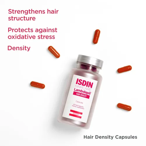 Miniatura 9 de ISDIN Lambdapil Hair Density Capsules: Cápsulas de vitaminas engrosantes del cabello para adelgazar el cabello