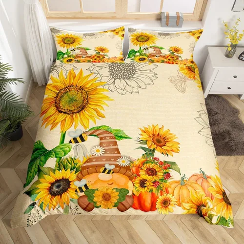 Miniatura 20 de Erosebridal Divertida funda de edredón de Halloween para niños, juego de ropa de cama de calabaza fantasma, decoración de Halloween para niños