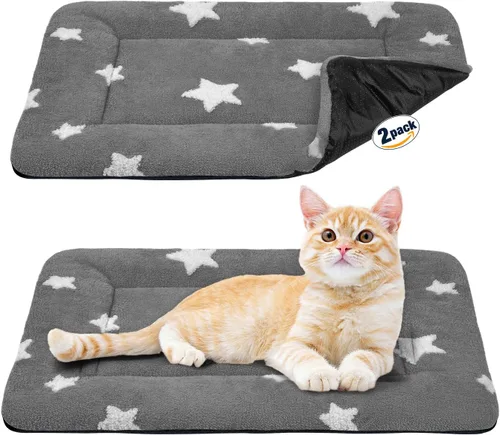Miniatura 8 de Mora Pets Almohadilla para jaula para perros, alfombra para jaula de perrera para perros pequeños, lavable, bonita cama de estrella para mascotas