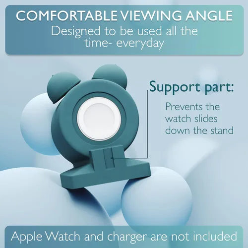 Miniatura 5 de Soporte de cargador iWatch para Apple Watch Series Ultra2/Ultra/10/9/8/SE2/7/6/SE/5/4/3/2/1 (49/46/45/44/42/41/40/1.496 in) soporte de silicona