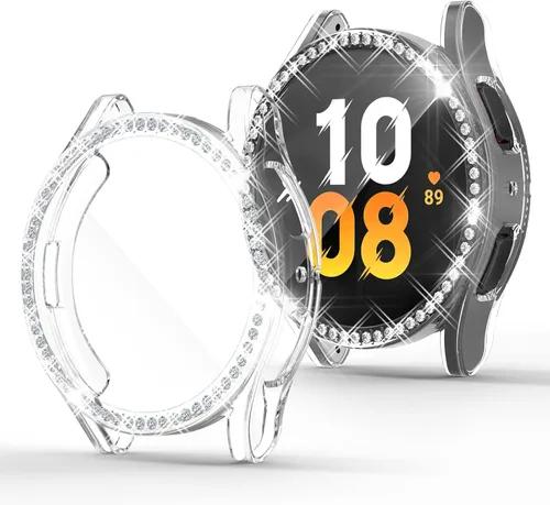 Miniatura 19 de RICHONE Compatible con Samsung Galaxy Watch 5 y Watch 4 y FE 40 mm Protector de pantalla Estuches de strass, Accesorios de cubiertas protectoras