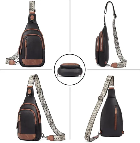 Miniatura 6 de Bolsos cruzados CLUCI para mujer y hombre, bolso bandolera de cuero, mochila de cuerpo cruzado para mujer, regalos para mujeres, cumpleaños, único
