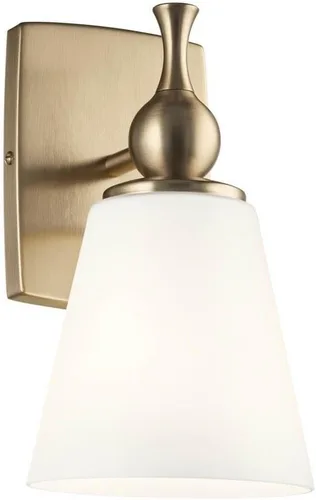 Miniatura 9 de Kichler Cosabella™ - Aplique de pared con 1 luz de 6 pulgadas con estuche grabado satinado ópalo en níquel pulido
