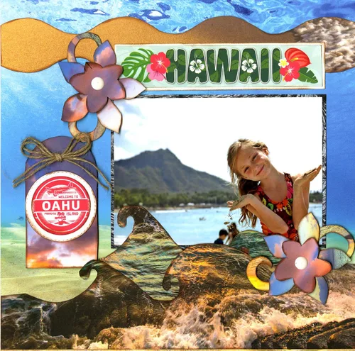 Miniatura 2 de Reminisce Hawaii Scrapbook Collection Kit de manualidades de papel, paleta multicolor, 12 x 12 pulgadas
