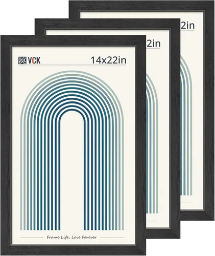 Miniatura 65 de VCK Juego de 3 portarretratos de madera negra de 8 x 10 pulgadas con exclusiva veta de madera, marco para el hogar, estudio y galería, mesa o colgar