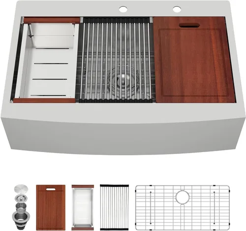 Miniatura 25 de Sarlai Fregadero de cocina de 30 unidades color negro, 30 x 22 pulgadas, fregadero de cocina de 30 x 22 pulgadas, fregadero de cocina de acero Acero