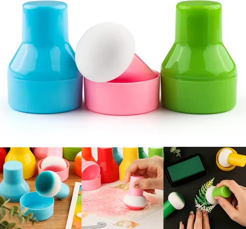 Miniatura 11 de 8 unids/sets de aplicador de tinta, punzonadores de papel para aplicación directa de tinta en proyectos de manualidades fácilmente, esponja de 8