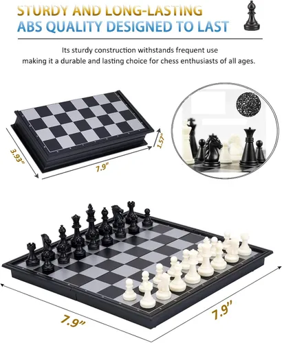 Miniatura 3 de Chess Sets Travel Board Games - 7.9 Inches Magnetic Small Pocket Chess Set for Teens & Adults, Folding Portable Chess Gifts Classic 2-Player