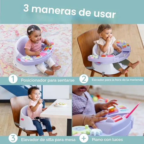 Miniatura 2 de Infantino Asiento y elevador de descubrimiento 3 en 1, con música y luces, asiento elevador para niños pequeños para mesa de comedor o silla