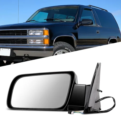 Miniatura 30 de Juego de montaje de espejos laterales Compatible con 1987-2002 para Jeep Wrangler con puerta media, plegable manual, espejo negro manual texturizado