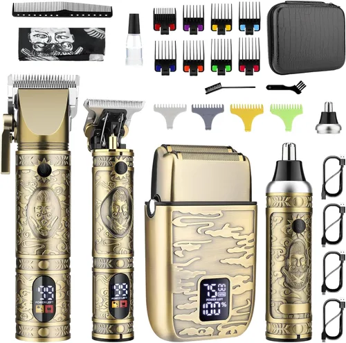 GSKY Cortadora de pelo para hombres profesionales, kits y juegos de recortadora de barba, recortadora de pelo inalámbrica para hombre, afeitadoras