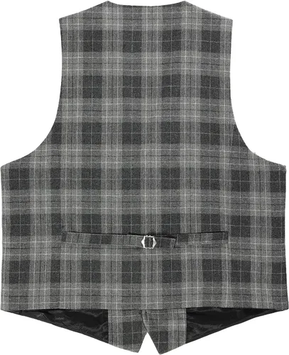 Miniatura 58 de Gioberti Chaleco de tweed formal de 6 botones para hombres