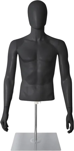 Miniatura 8 de Maniquí de medio cuerpo con torso y soporte para vestido femenino, de plástico desmontable, soporte de maniquí con altura de 30”-46” y base de metal