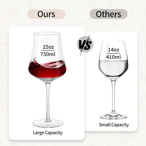 Miniatura 2 de Juego de 4 copas de vino grandes de cristal soplado a mano, copa de vino tinto de tallo alto para boda, aniversario, fiesta, regalo de Navidad