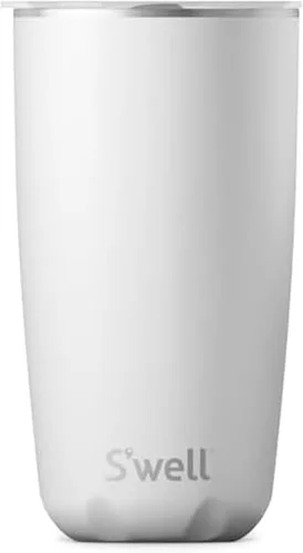 Miniatura 7 de S'well Taza de acero inoxidable con tapa deslizante, 18 onzas, Mármol Rosa, contenedores aislados al vacío de triple capa, mantiene las bebidas