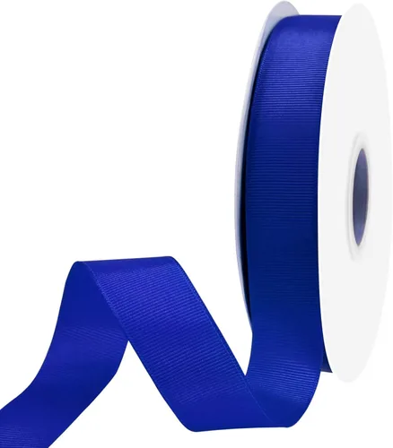Miniatura 159 de Cinta de grogrén azul real de 1 pulgada x 50 yardas, cinta azul real para envolver, corona, baby shower y otros proyectos 2-Azul real