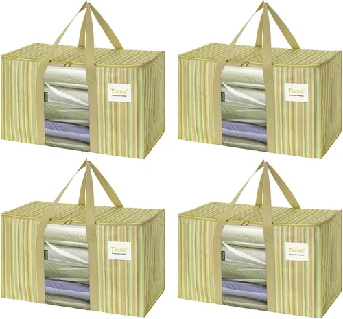 Miniatura 42 de BALEINE Paquete de 2 bolsas de mudanza de gran tamaño con asas reforzadas, bolsa de almacenamiento resistente para ropa, suministros de mudanza