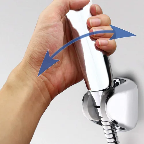 Miniatura 5 de YOO.MEE Soporte de ducha de montaje en pared para cabezal de ducha de mano, soporte de altura ajustable, gran ángulo ajustable para adaptarse a