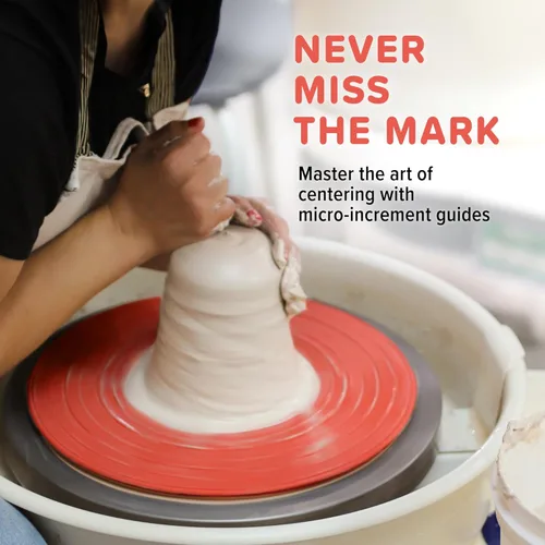 Miniatura 5 de Pottery Head Bates de cerámica para rueda de cerámica – 1 bate de rueda de cerámica redondo de 12 pulgadas con líneas de guía – Herramientas