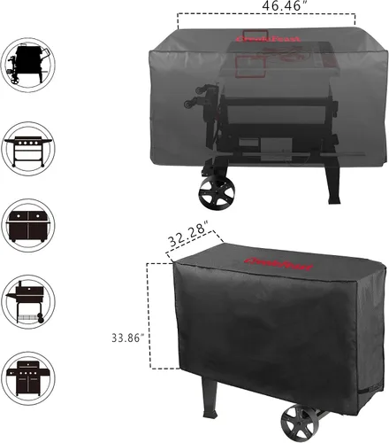 Miniatura 2 de Creole Feast CR1001A - Funda Oxford para parrilla, impermeable, resistente para protección contra todo el año, color negro