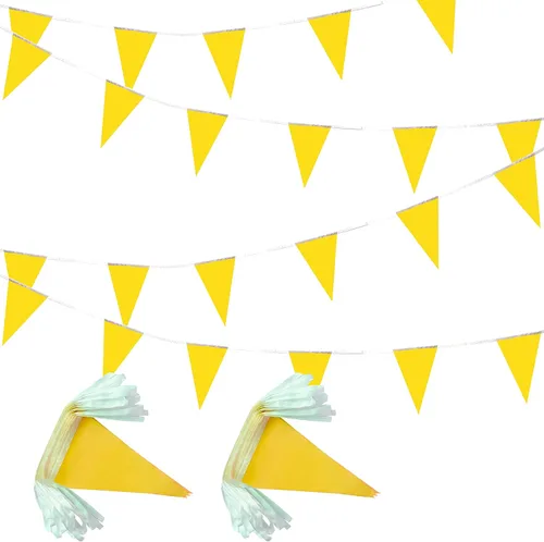 Miniatura 6 de Banderines negros de 100 pies, banderas colgantes triangulares, decoraciones de fiesta para gran apertura, cumpleaños de niños, carnaval, 60