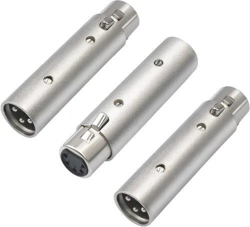 XLR - Adaptador hembra de 5 pines a macho de 3 pines, convertidor profesional de señal DMX/audio, conectores de bloqueo de aleación de zinc, cable