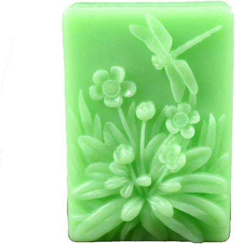 Fish Lotus - Molde de silicona para jabón, velas de chocolate, dulces, moldes de silicona para jabones, bombas, hornear, fondant (libélula)