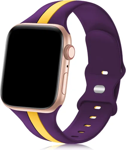 Miniatura 19 de Seizehe - Banda deportiva de diseño compatible con Apple Watch de 38/40/41/42/44/45/46/49 mm, unisex, correa de silicona suave para Apple Watch