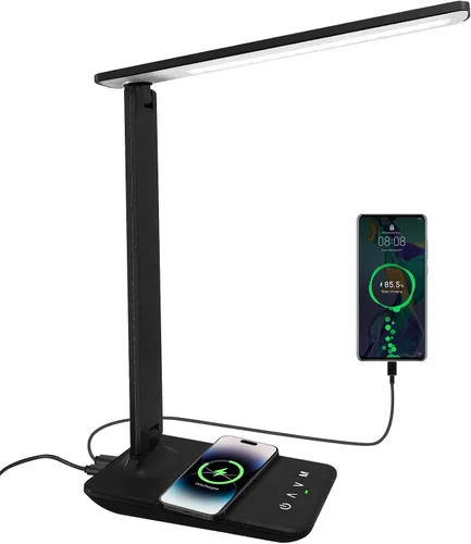 Miniatura 7 de karidi Lámpara de Escritorio LED Regulable Lámpara de Mesa con Puerto de Carga USB, 5 Modos de Iluminación, Control Sensible, Luz de Escritorio