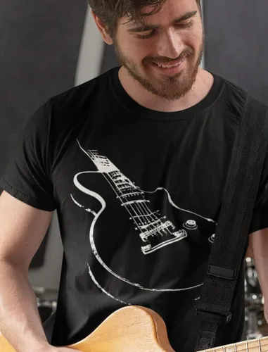 Miniatura 2 de Camisa de guitarra para hombre, músico, guitarrista, impresa, para hombre