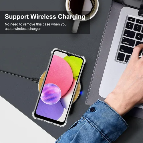 Miniatura 5 de Funda Samsung A03s, Samsung Galaxy A03s y protector de pantalla, a prueba de golpes, transparente, delgada, suave, de silicona TPU protectora