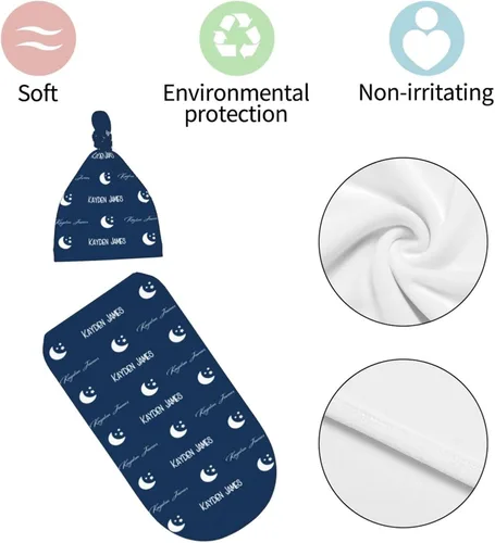 Miniatura 7 de Diadema personalizada para bebé y gorro para niñas y niños con nombre, mantas de bebé personalizadas para niñas y niños con nombre Iconos blancos