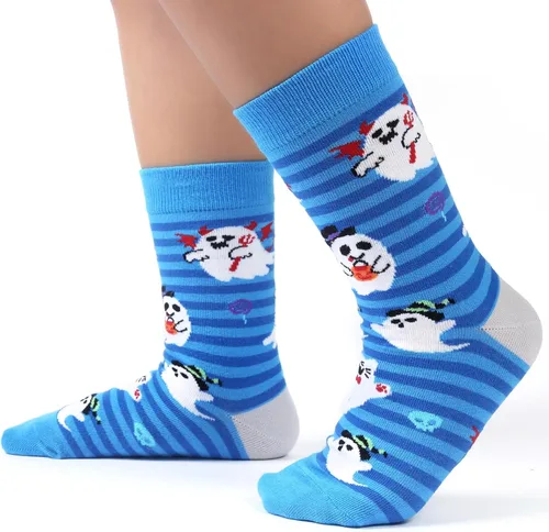 Miniatura 5 de Dsia Zamur Calcetines para niños y niñas, paquete de 4 a 6 unidades + caja de regalo, novedosos calcetines de pantorrilla coloridos para niños de 2