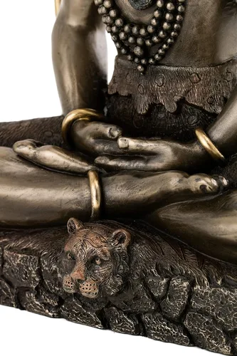 Miniatura 7 de Top Collection Estatua de Shiva en Padmasana Lotus Pose-Hindú Dios de destruir el mal, la ignorancia y la escultura de la muerte, figura