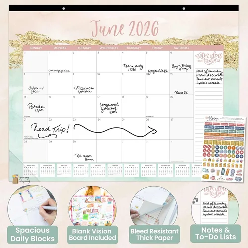 Miniatura 5 de bloom daily planners Calendario de escritorio 2026, calendario de pared grande de enero a diciembre, 21 x 16 pulgadas, planificador mensual colgante