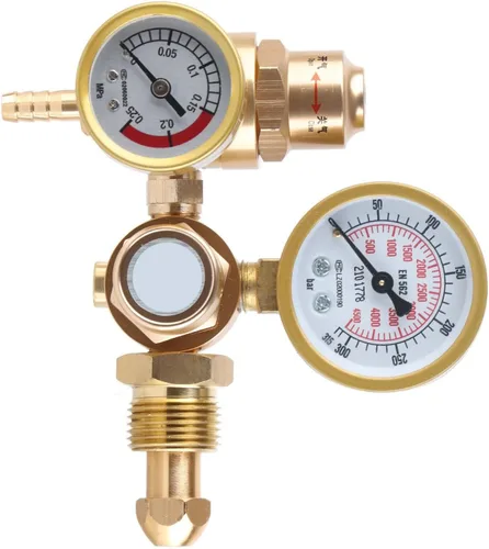 Miniatura 9 de Regulador de soldadura de gas para argón CO2 Dispositivo de medición de alta presión de 4500 PSI con medidor de flujo Regulador de gas soldador