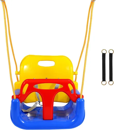 Miniatura 12 de RedSwing Asiento de columpio 3 en 1 para bebé, columpios para niños pequeños, antideslizantes, cómodos y seguros, desmontable para bebés y Azul