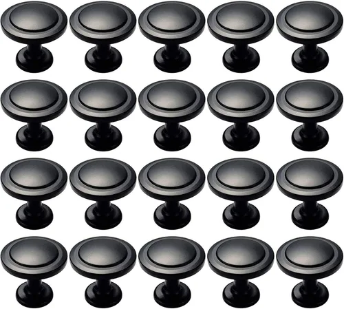 Paquete de 20 pomos para muebles de gabinete de 1-1/4 pulgadas, pomos de puerta de cajón, manijas de puerta de armario, perillas de gabinete de