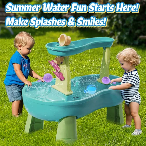 Miniatura 3 de Juguetes de baño pequeños y suaves para niños pequeños de 1 a 3 años – Juguetes de mesa de agua súper fáciles de limpiar, juguete de bañera para Azul