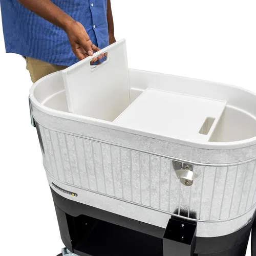 Miniatura 9 de Permasteel Enfriador de patio rodante: gran hielera para exteriores con ruedas, enfriador de bebidas para patio trasero, barbacoa, portón trasero