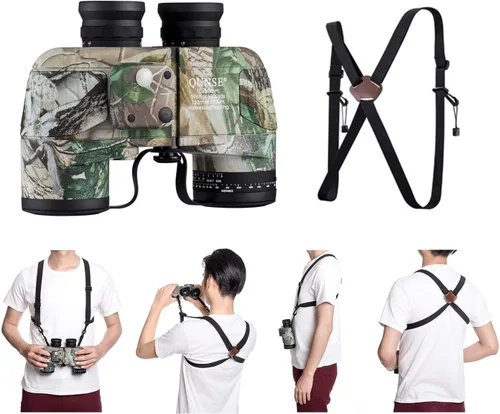 Miniatura 8 de Binoculares marinos 10 x 50 para adultos, impermeables con brújula telémetro, navegación de prisma BAK4, observación de aves y caza (camuflaje)