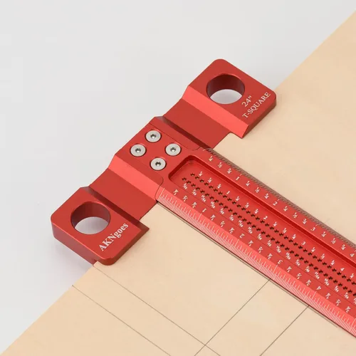 Miniatura 2 de Escuadra de Carpintería Tipo T de 8 pulgadas con Labios de Soporte Bien Diseñados, Regla de Arquitecto para Trabajo de Carpintero, Herramientas