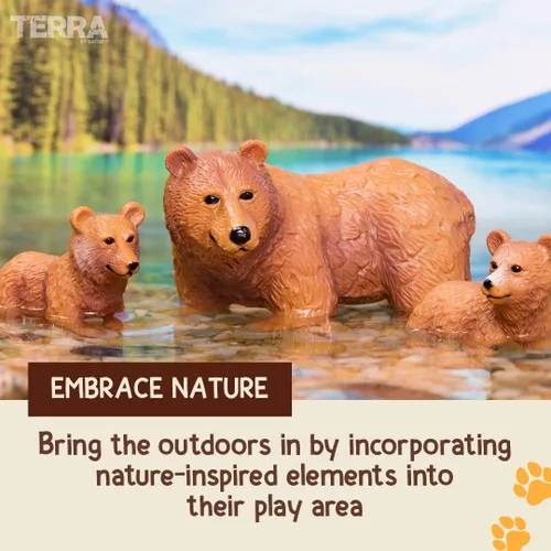 Miniatura 2 de Terra by Battat Conjunto familiar realista de oso pardo - 4 figuras de animales de plástico para niños, animales educativos de zoológico y juguetes