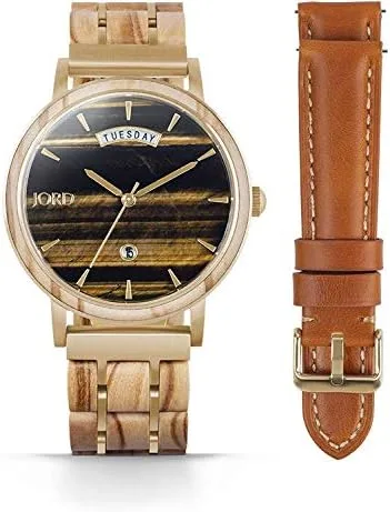 Miniatura 2 de Edición limitada JORD Harper Series - Madera y piedra - Caja de reloj de 1.575in