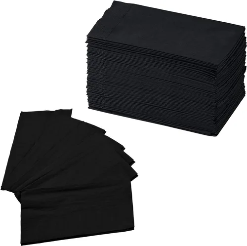 Perfectware - Servilletas de cena de 2 capas, color negro, paquete de 125 unidades