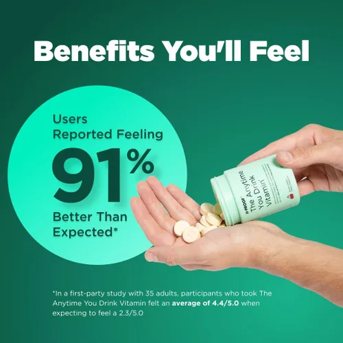 Miniatura 5 de H-PROOF The Anytime You Drink Vitamina, Salud Hepática e Inmunidad Apoyo con electrolitos, cardo mariano y vitaminas B y C – 40 tabletas masticables
