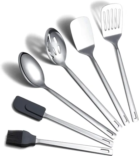 Miniatura 13 de Berglander - Juego de utensilios de cocina de acero inoxidable, set de 13 piezas, con soporte para utensilios, antiadherentes y resistentes al