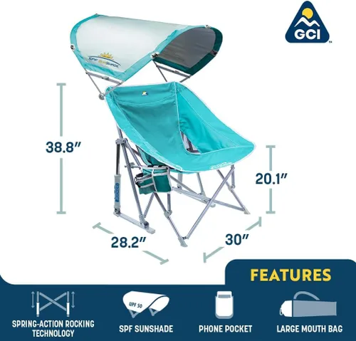 Miniatura 7 de GCI Outdoor Waterside Pod Rocker - Mecedora para exteriores con toldo parasol