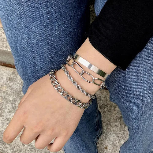 Miniatura 26 de Long tiantian Pulsera de oro gruesa para mujer, pulseras de oro delicadas, pulseras para mujer, pulseras apilables de eslabones de cadena